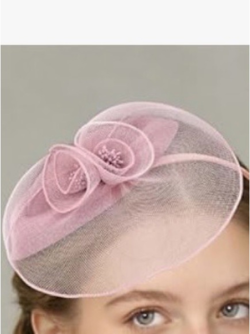 Elegant Pink Sinamay Fascinator Headpiece with Flower Accent